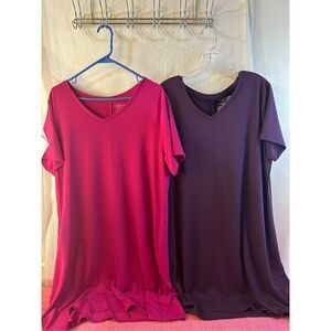 2 Time & Tru 3x dresses Dark Purple and Pink rn# 52469
